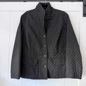 VTG RQT Women Quilted Jacket 1X Black Floral Stitching Cottagecore Costal Boho